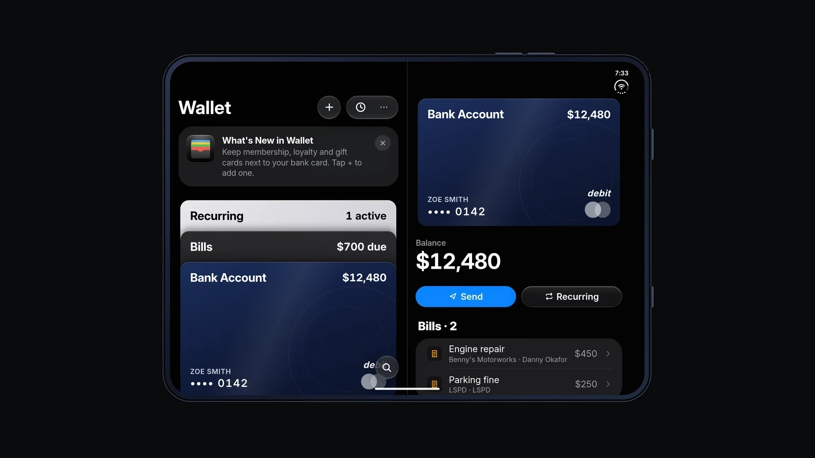 Wallet, Crypto, Garage and Services built in